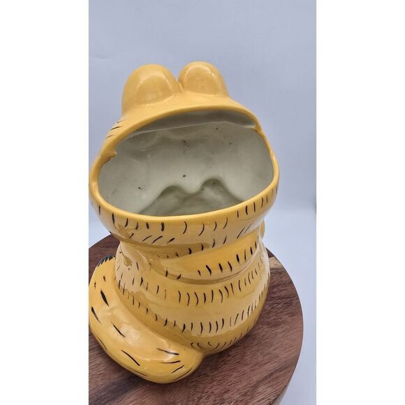 VTG Garfield Hand Painted Ceramic Cookie Jar / Planter ( Personalized Grant ) - Picture 8 of 12